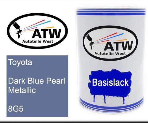 Toyota, Dark Blue Pearl Metallic, 8G5: 500ml Lackdose, von ATW Autoteile West.